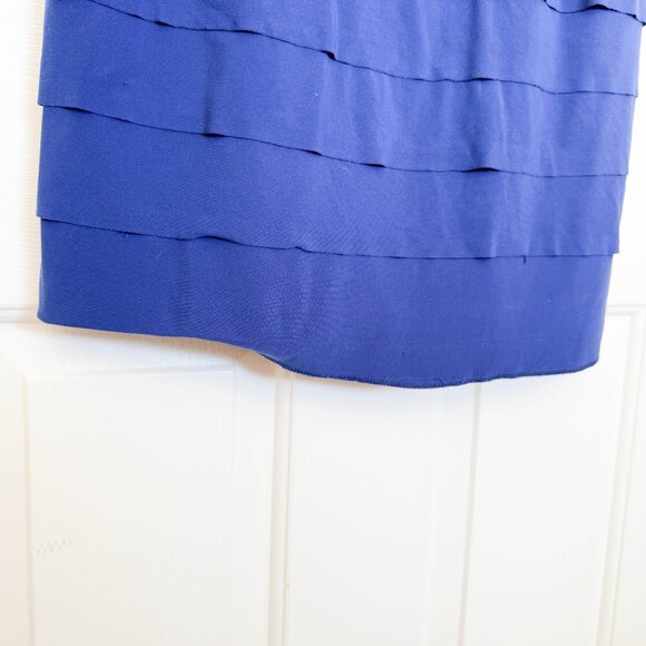 Jones Wear Blue Ruffle Bodycon Dress Size 10 Evening Wedding Party - Picture 9 of 13